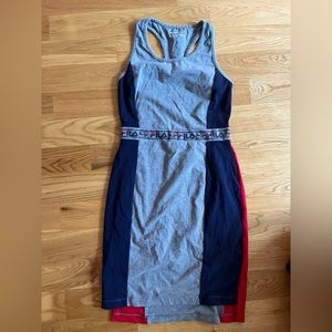 Fila athletic dress in monochrome red, grey and blue